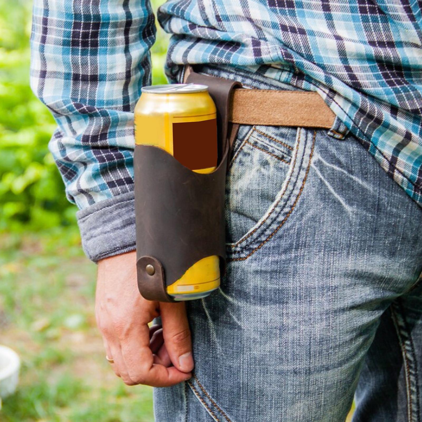 Hydration Pack Outdoor - PU Leather Beer Bottle Waist Case