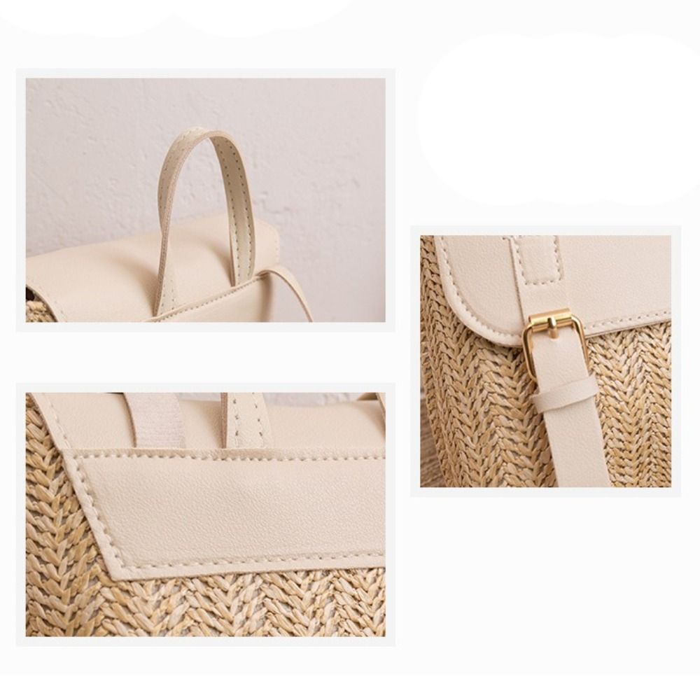 Trend PU Leather Straw Backpac - огляд і ціна Leather Backpack Vintage