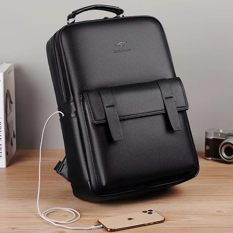 Men's luxury leather backpack  - огляд і ціна Laptop Backpack 15.6